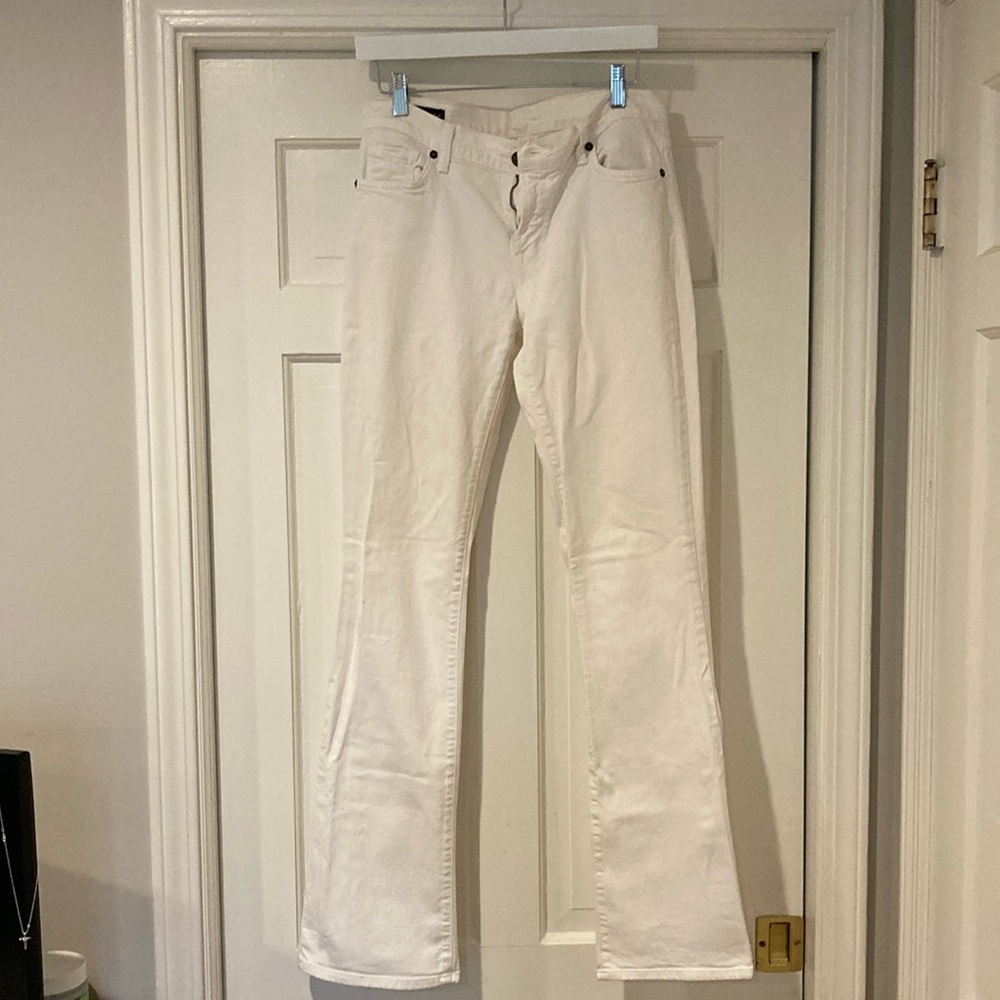 Citizens of Humanity size 29 high rise bootcut white jeans, amber stretch. EUC